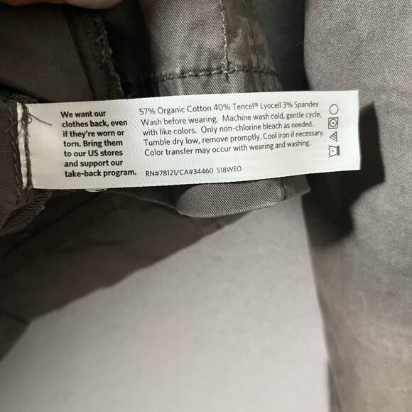 Eileen Fisher Womens Ruffle Collar Jacket Medium Tan Stretch Button Down‎ Blazer - Picture 7 of 11